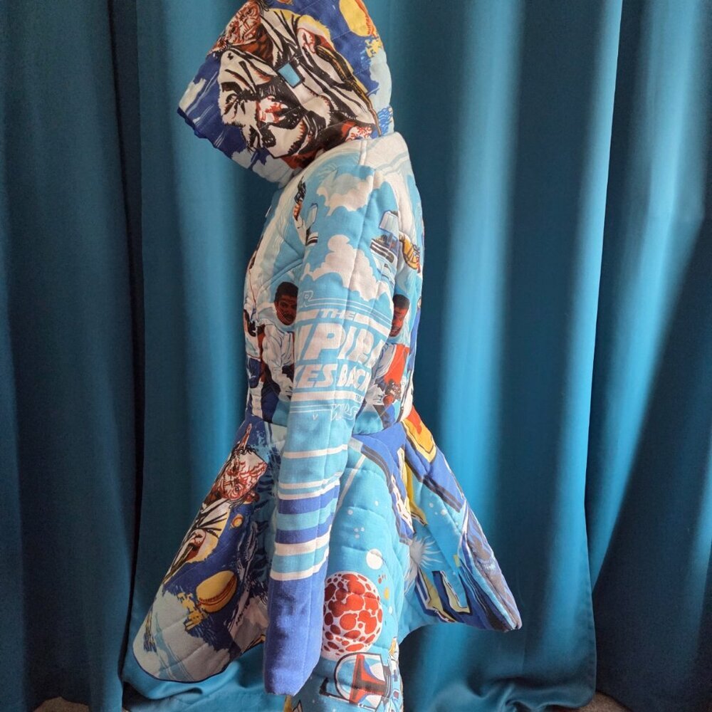 One-of-a-Kind VINTAGE EMPIRE STRIKES BACK Star Wars Custom quilt Jacket XS/S - Picture 8 of 16
